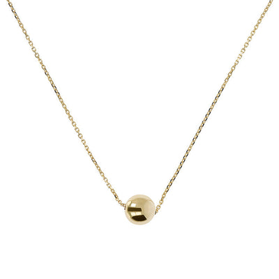 9K Yellow Gold Single Ball Necklace 45cm