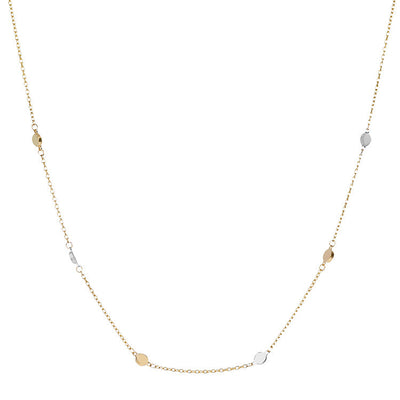 9K Yellow Gold 2-Tone Disc Necklace 45cm