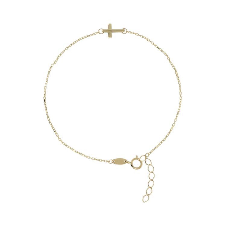 9K Yellow Gold Forzatine Cross Bracelet 17cm