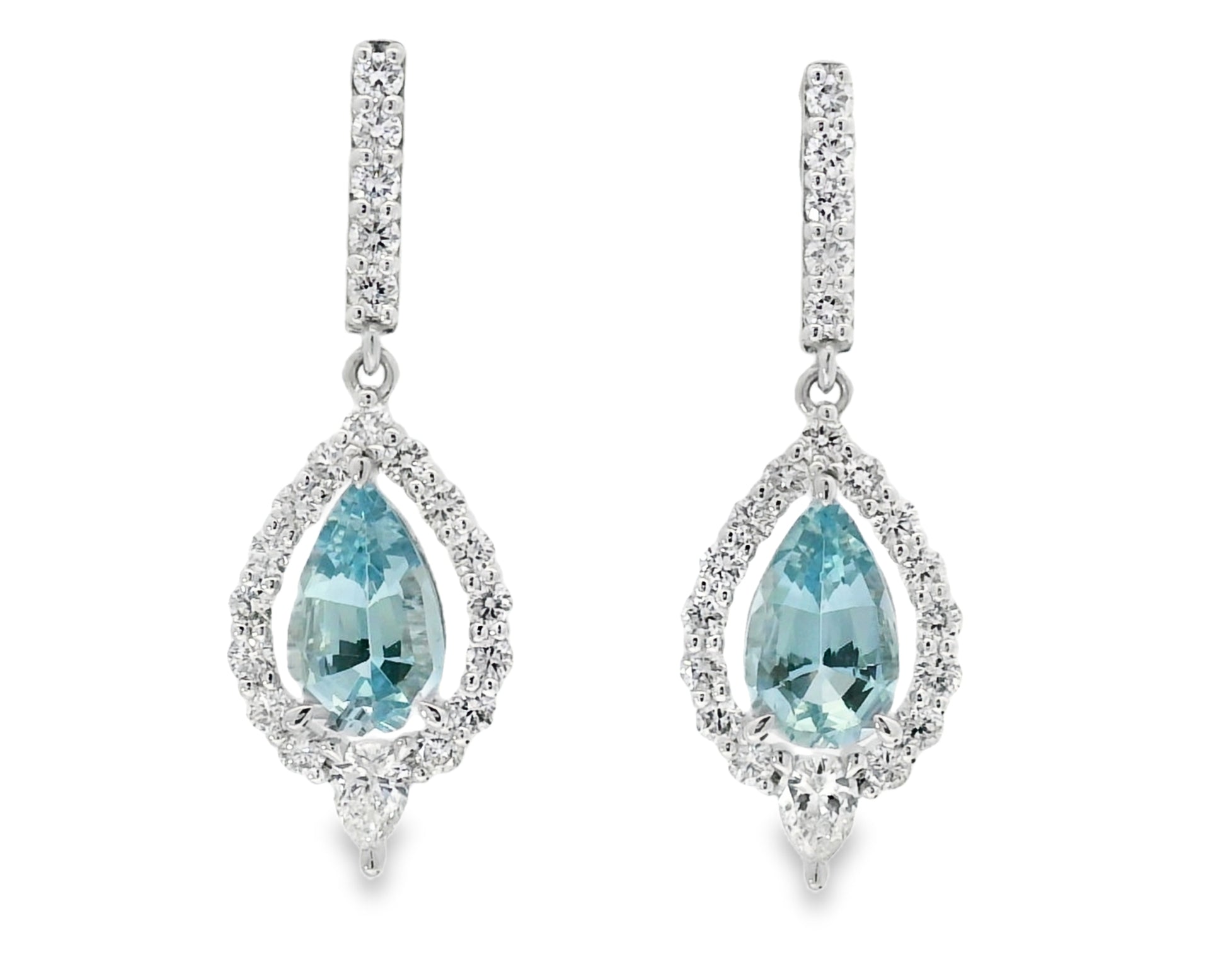 aquamarine diamond earrings drop mclean & co Australia