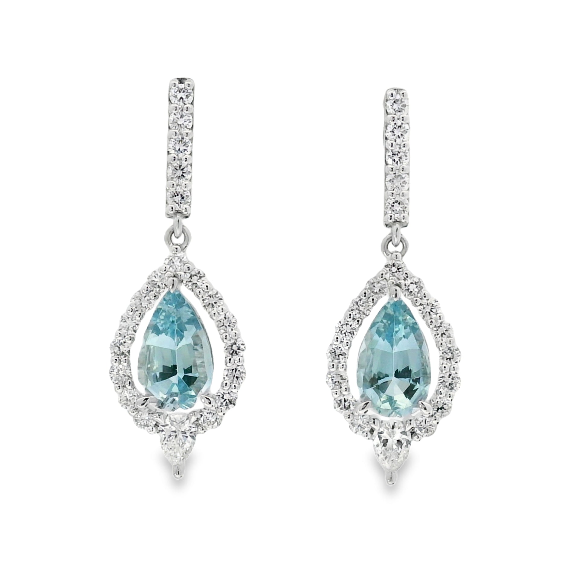 aquamarine diamond earrings drop mclean & co Australia