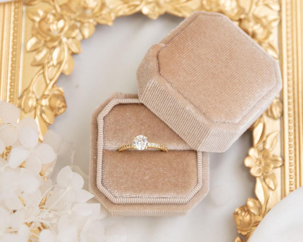 Single & Double Slot Velvet Ring Box Wedding Ring Bearer Bridal Gift Engagement Ring Box Bridesmaid Gift Wedding Gift Gifts for the Bride