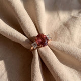 large oval cut pink tourmaline dress ring 