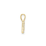 mini diamond initial pendant yellow gold A side view