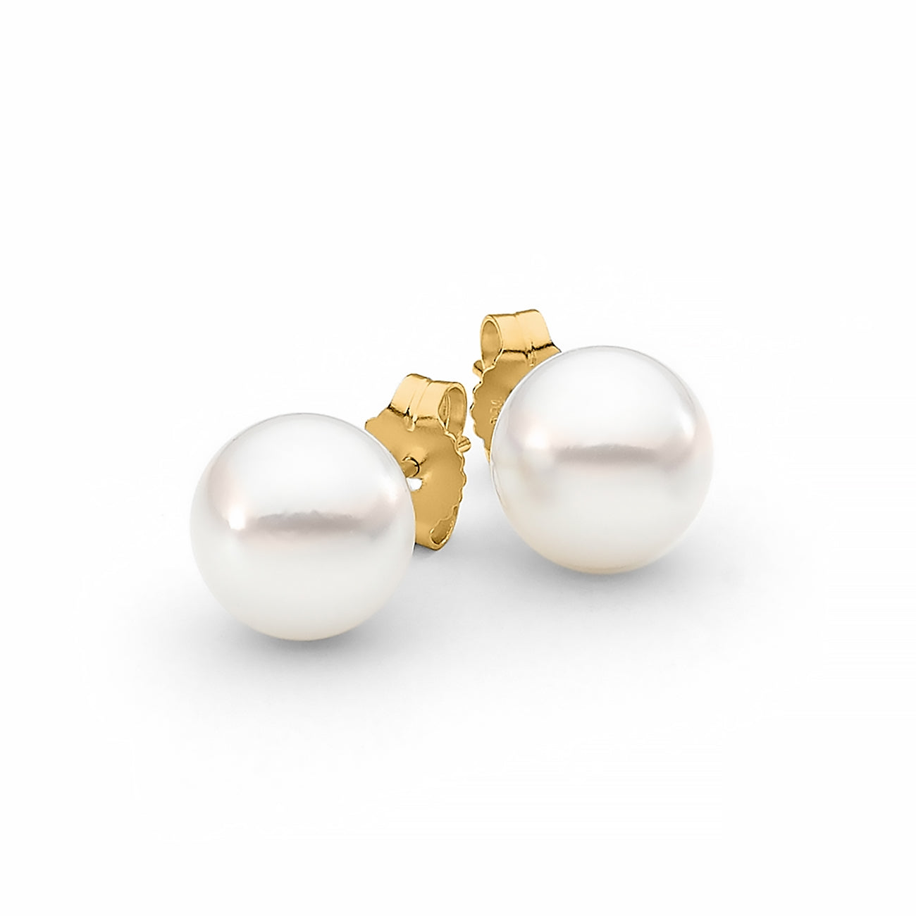 pearl studs in yellow gold bridal jewellery