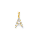mini diamond initial pendant yellow gold A