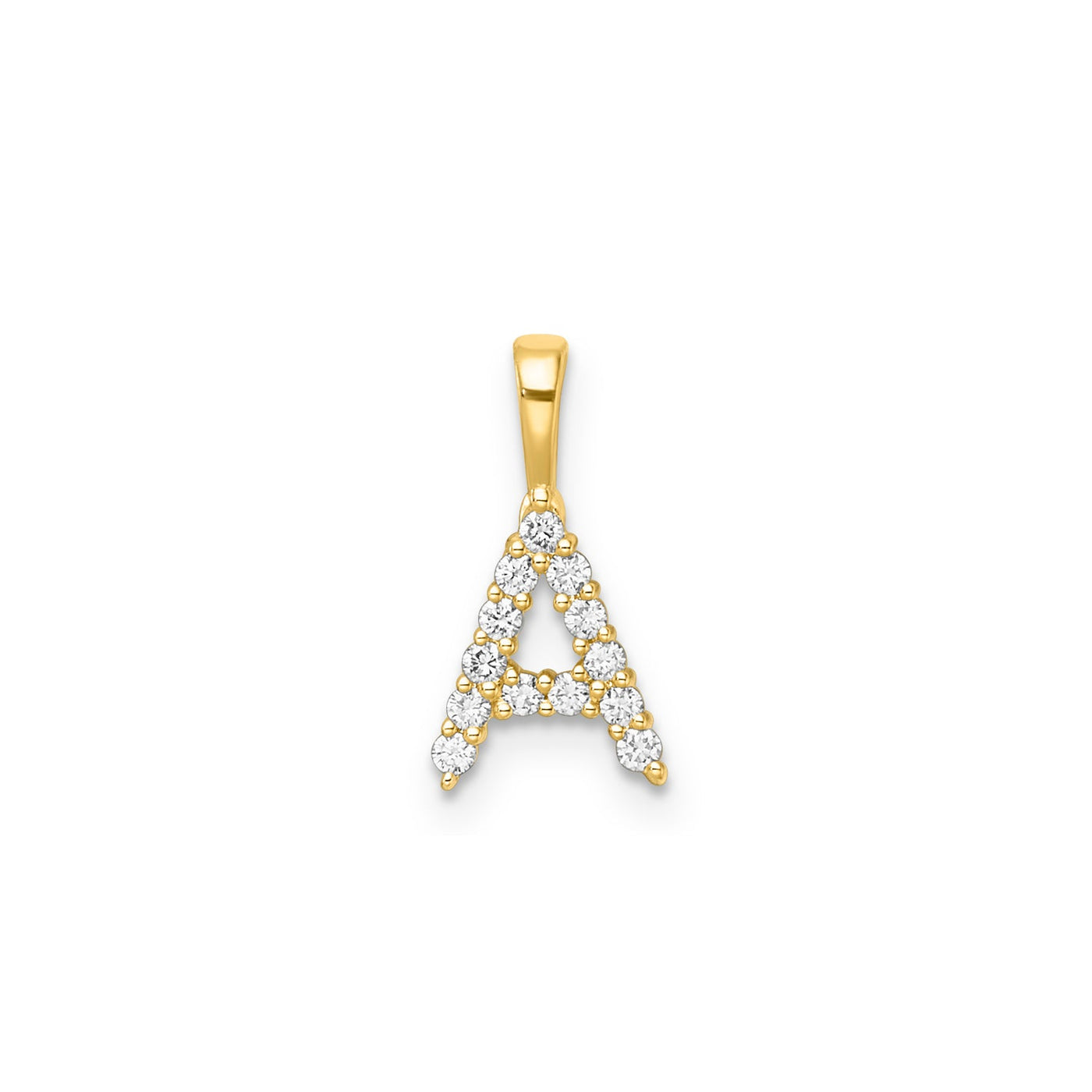 mini diamond initial pendant yellow gold A