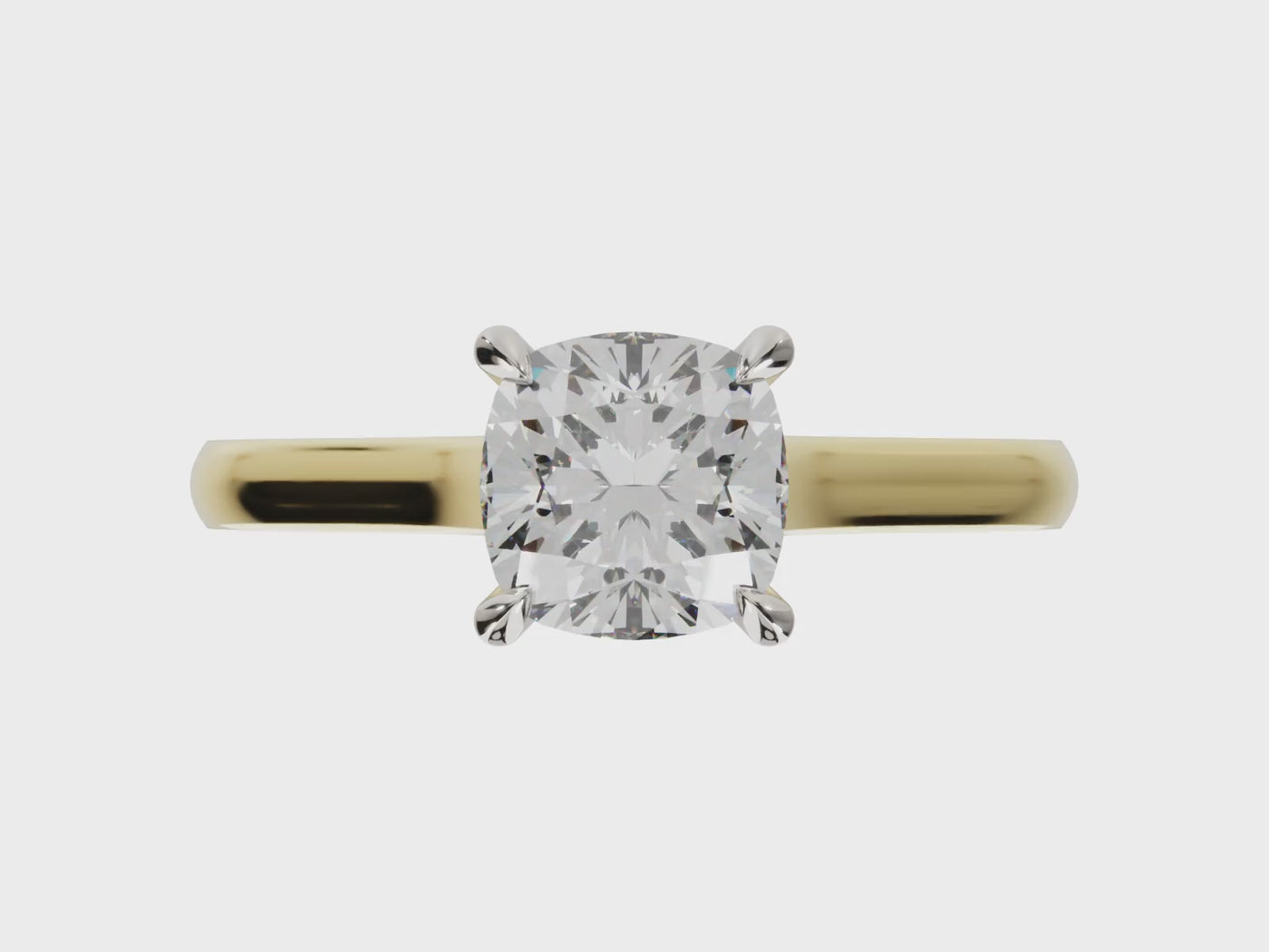 "Ella" Solitaire Cushion Cut Engagement Ring