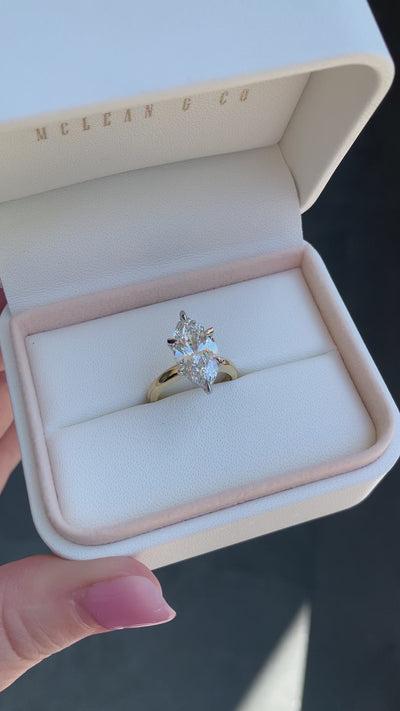 "Ella" Solitaire Marquise Cut Engagement Ring