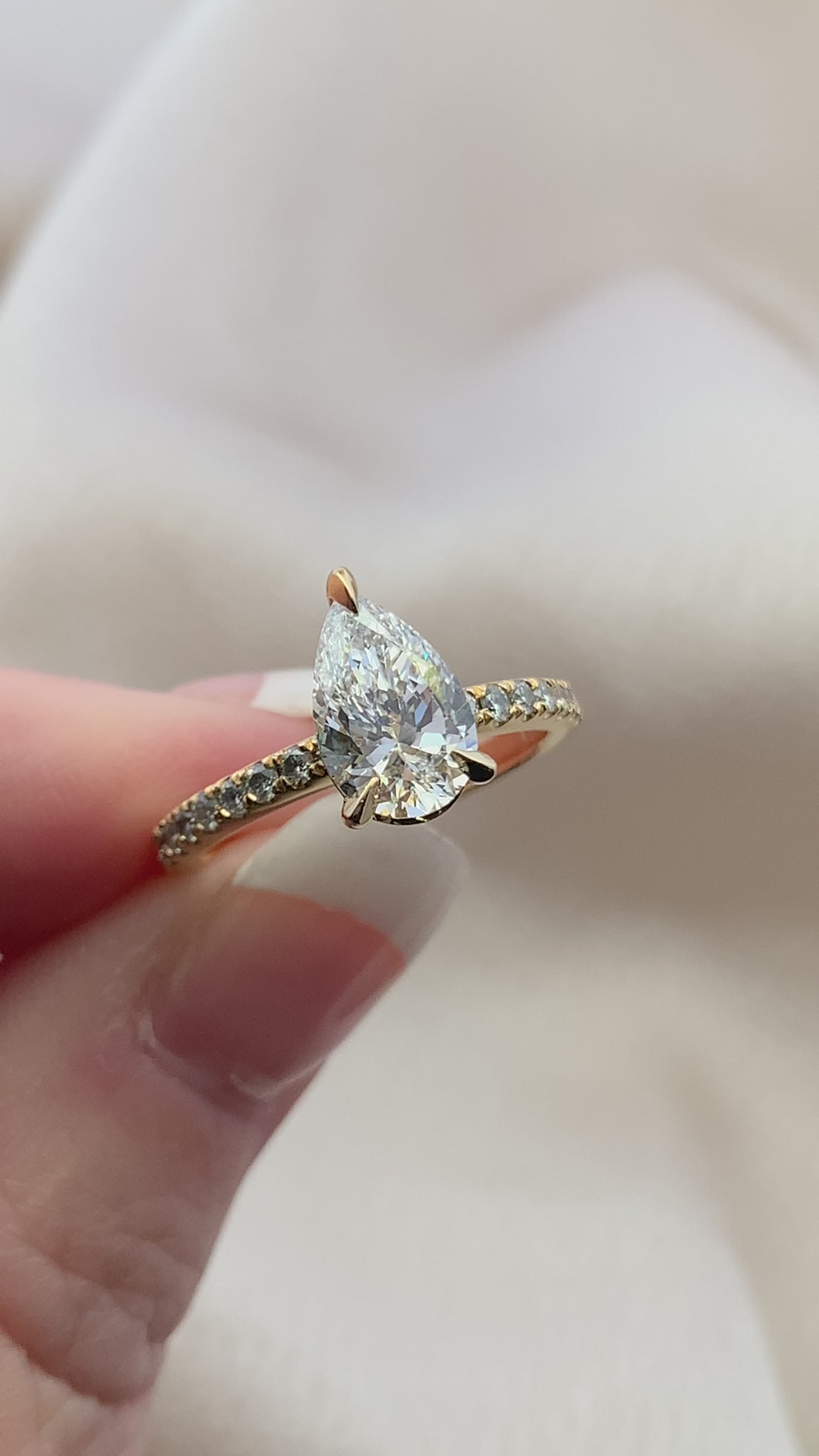 "Elsa" Lab Grown Diamond Pear Cut Engagement Ring