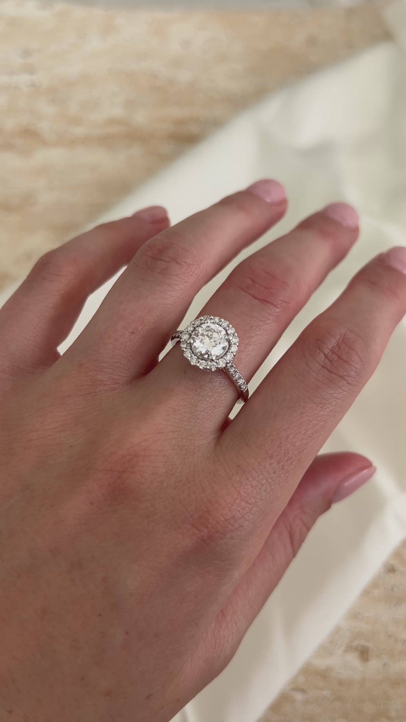 Diamond Halo Engagement Ring