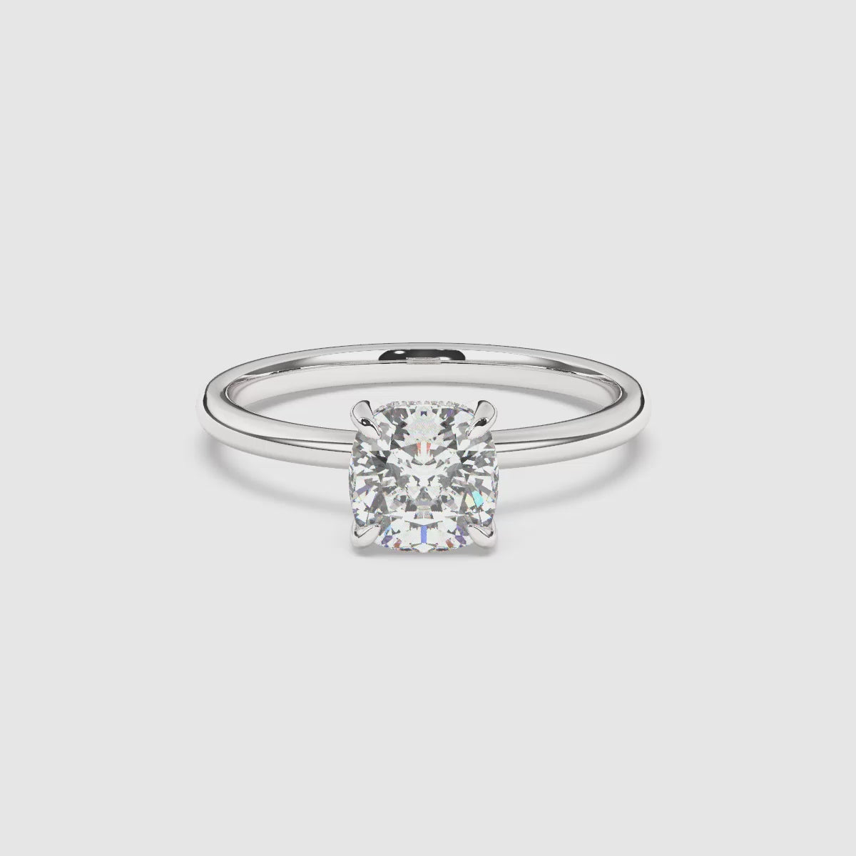Billie Solitaire Hidden Halo Lab Grown Diamond Engagement Ring