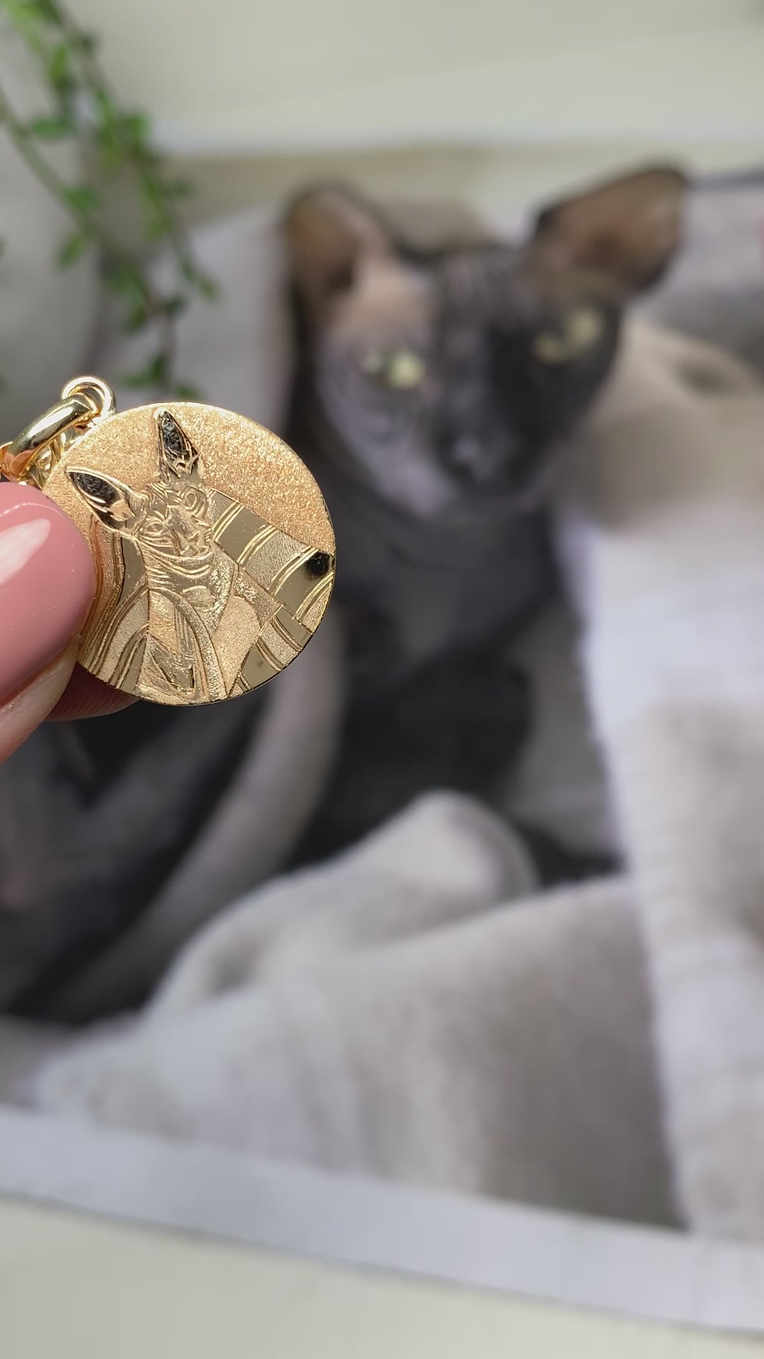 Personalised Pet Photo Necklace Animal Pet Memorial Portrait Necklace Gold