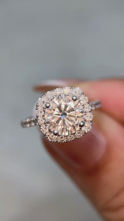 Diamond Halo Engagement Ring