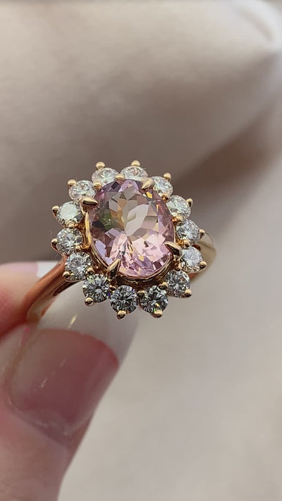 Pink Morganite Diamond Dress Ring