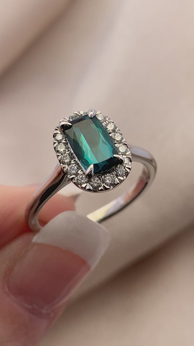 BlueTourmaline & Diamond Dress Ring