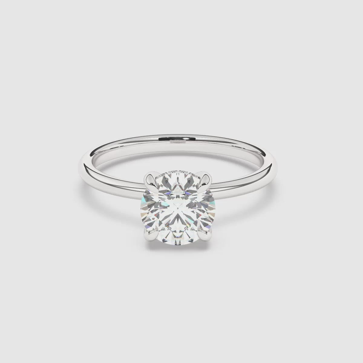 Billie Solitaire Hidden Halo Lab Grown Diamond Engagement Ring