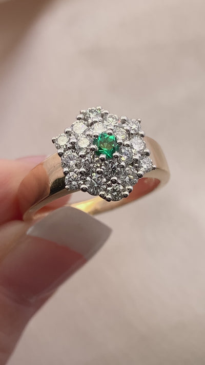 Natural Emerald Diamond Ring