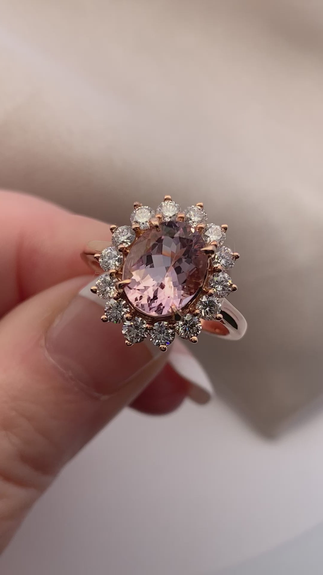 Morganite & Diamond Ring