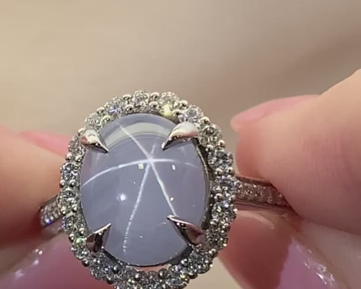 star sapphire halo diamond ring 