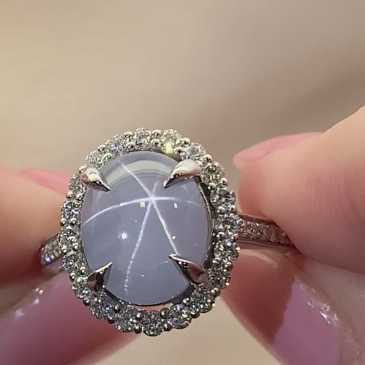 star sapphire halo diamond ring 