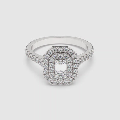 Paris Double Halo Lab Grown Diamond Engagement Ring