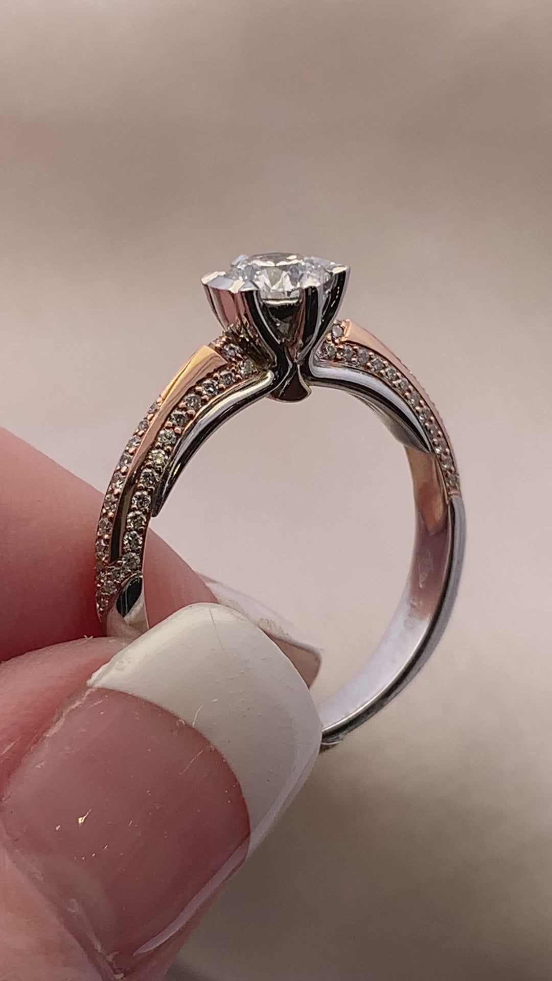 Two Tone Diamond Engagement Ring