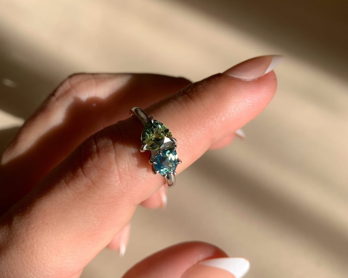 sapphire engagement ring toi et moi