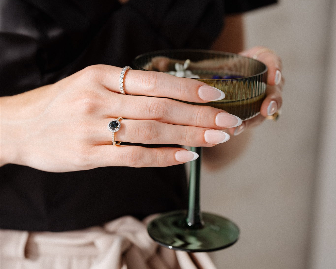 sapphire parti engagement ring 