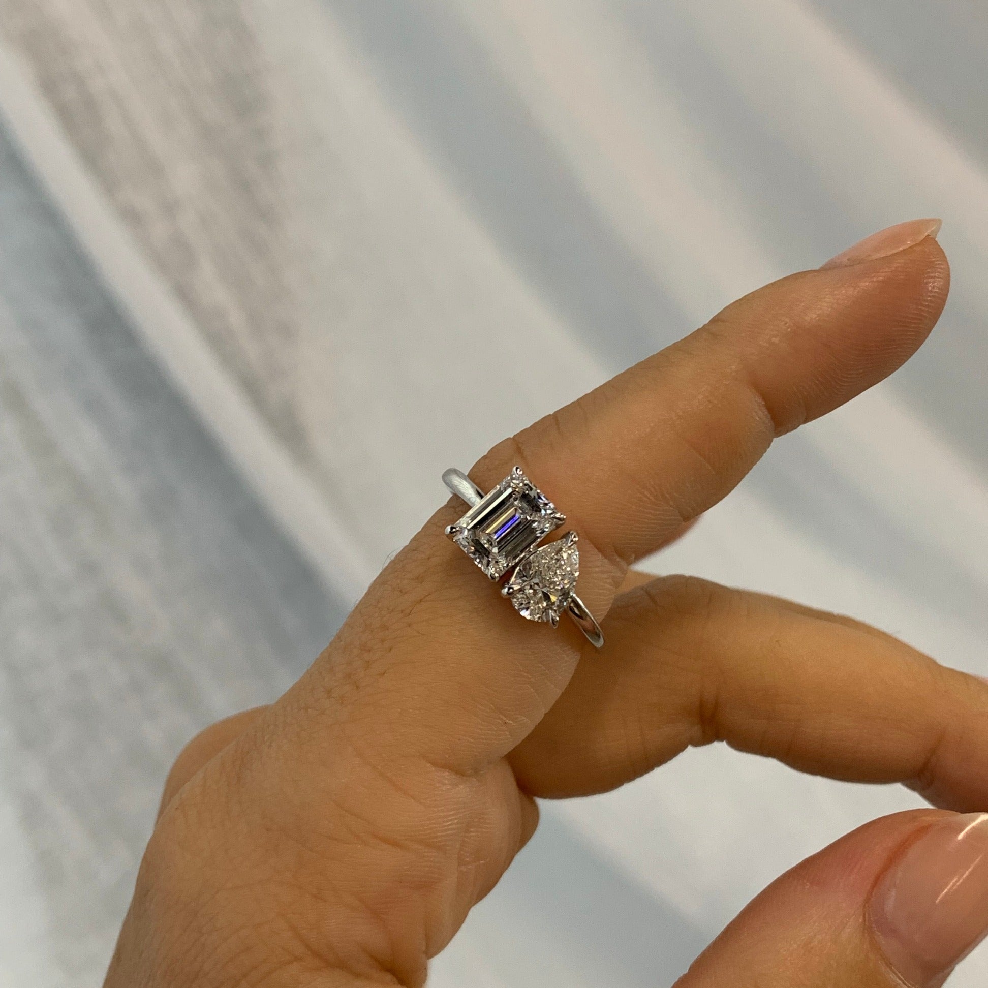 toi et moi engagement ring