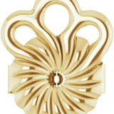 yellow gold earring stabilizer push up back 