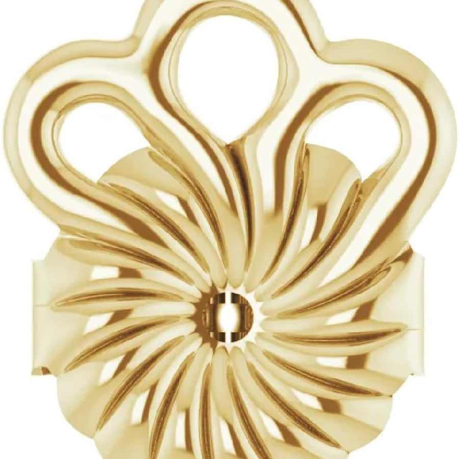 Earring back to help keep earrings in ear yellow gold 