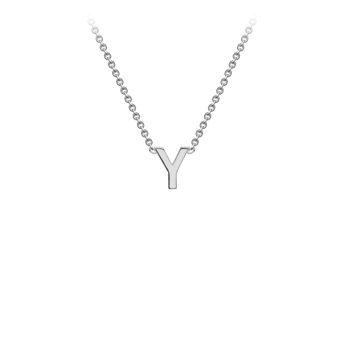 9K White Gold 'Y' Initial Adjustable Necklace 38cm/43cm  Australia