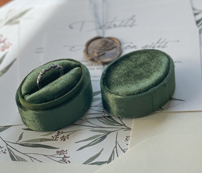 Engagement Ring Box Emerald Green Wedding Ring Box