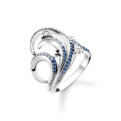 Thomas Sabo Ring wave with blue stones