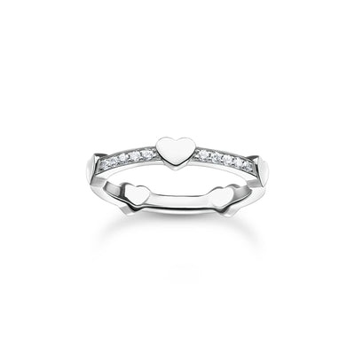Thomas Sabo Ring pave with hearts silver