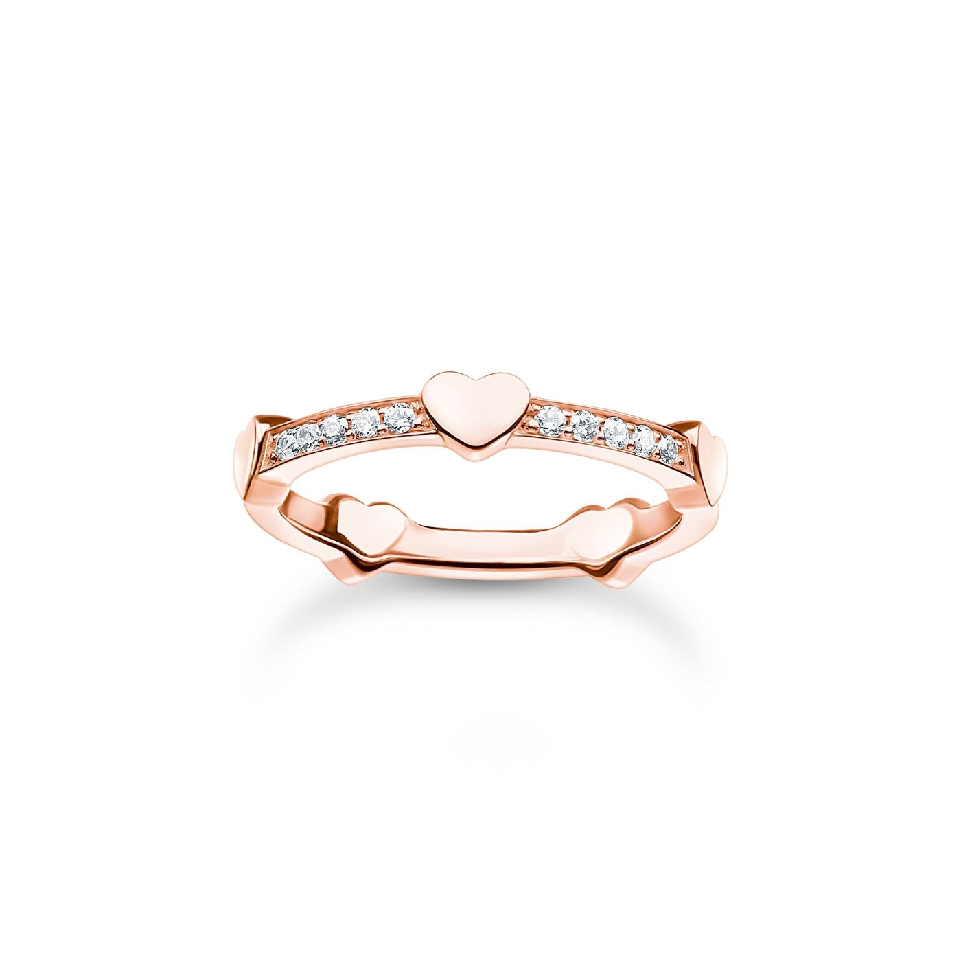 Thomas Sabo Ring pave with hearts rose gold