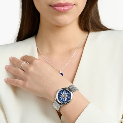 THOMAS SABO Women's watch snowflakes in 3D optics blue and silver