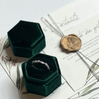 Wedding Ring Box Single Slot Engagement Ring Box Green