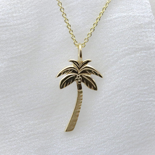 Palm Tree Necklace Yellow Gold
