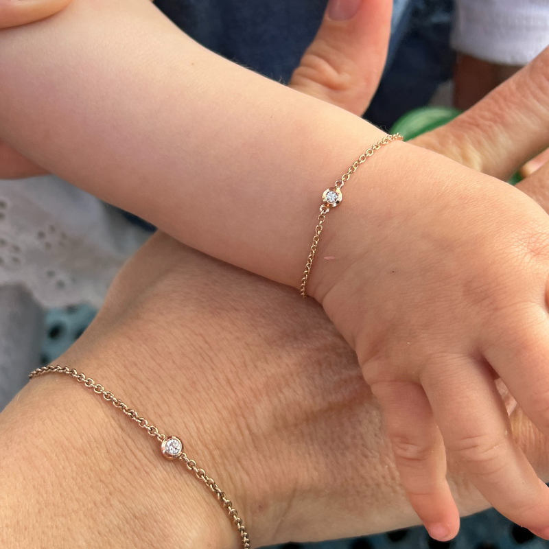 Baby Bracelet Diamond Set 9ct Gold